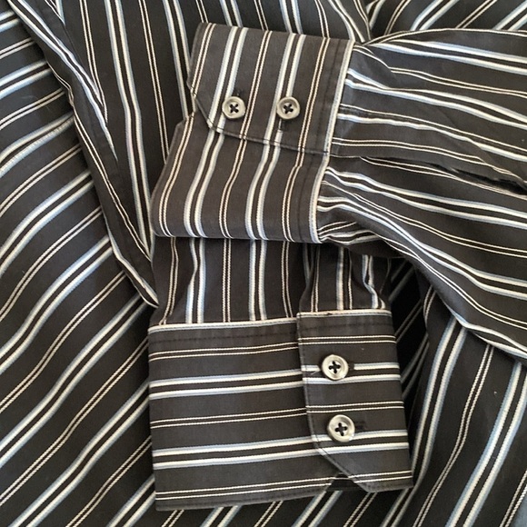 Claiborne Men’s XL Cotton Blend Striped Button Down Long Sleeve Shirt - Picture 3 of 5